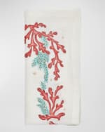 Image 2 of 2: Kim Seybert Coral Spray Napkin