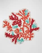 Image 1 of 4: Kim Seybert Beaded Coral Spray Placemat