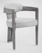 Image 2 of 2: Interlude Home Maryl Linen Dining Chair - Gray