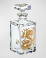 Image 1 of 2: Vista Alegre Whiskey Decanter With Golden Snake 