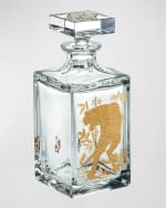 Image 1 of 2: Vista Alegre Whiskey Decanter With Golden Tiger 