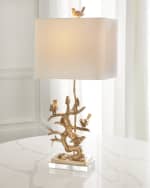 Image 3 of 3: Couture Lamps Gilded Bird on Branch Lamp 
