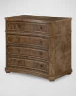 Image 2 of 4: Ambella Overton Burl Wood 4-Drawer Chest 