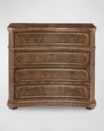 Image 1 of 4: Ambella Overton Burl Wood 4-Drawer Chest 