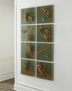 Image 3 of 3: Tommy Mitchell Orchid Tree Panel On Green