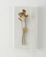 Image 3 of 3: Tommy Mitchell "Gilded and Painted Orchid Study 2" Wall Decor