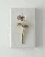 Image 1 of 3: Tommy Mitchell "Gilded and Painted Orchid Study 4" Wall Decor