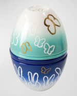Image 1 of 3: Hunt Slonem Nesting Porcelain Bunnies & Butterflies Egg Gift Box 