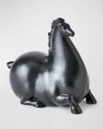 Image 4 of 5: Global Views Libertino Horse Sculpture - Matte Black 