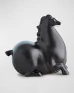 Image 1 of 5: Global Views Libertino Horse Sculpture - Matte Black 