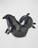 Image 4 of 4: Global Views Friesian Horse Sculpture - Matte Black 