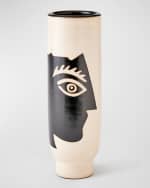 Image 3 of 3: Global Views Hombre Vase - Natural w/ Black Design 