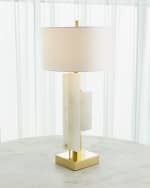 Image 4 of 4: Global Views Posh Block Table Lamp 