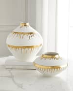 Image 3 of 5: Global Views Large Nuove Vase - Gold Drips 