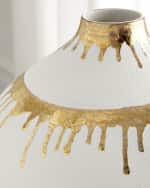 Image 4 of 5: Global Views Large Nuove Vase - Gold Drips 