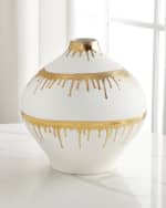 Image 1 of 5: Global Views Large Nuove Vase - Gold Drips 