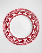 Image 2 of 2: Caskata Fez Rimmed Crimson Dinner Plates - Set of 4