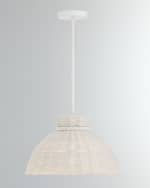 Image 1 of 2: Crystorama Reese 1-Light Matte White Pendant, 16"