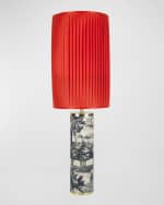 Image 4 of 4: Fornasetti Giardino Settecentesco 17" Cylindrical Lamp Base