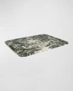 Image 2 of 3: Fornasetti Tray 48X60cm - Giardino Settecentesco Green Ivory