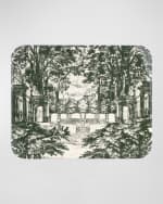 Image 1 of 3: Fornasetti Tray 48X60cm - Giardino Settecentesco Green Ivory