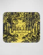 Image 1 of 3: Fornasetti Tray 48X60cm - Giardino Settecentesco Black Yellow