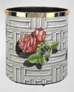 Image 3 of 3: Fornasetti Paper Basket - Musciarabia Con Rose Colore