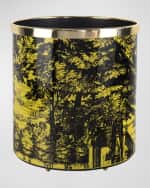 Image 2 of 5: Fornasetti Paper Basket - Giardino Settecentesco Black Yellow