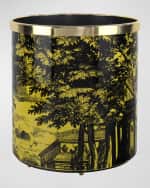 Image 3 of 5: Fornasetti Paper Basket - Giardino Settecentesco Black Yellow