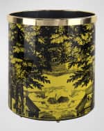 Image 1 of 5: Fornasetti Paper Basket - Giardino Settecentesco Black Yellow