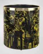 Image 5 of 5: Fornasetti Paper Basket - Giardino Settecentesco Black Yellow