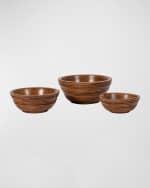Image 2 of 3: Juliska Bilbao Wood Nesting Bowls, Set of 3 