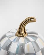 Image 2 of 6: MacKenzie-Childs Sterling Check Mini Halloween Pumpkin 
