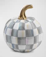 Image 1 of 6: MacKenzie-Childs Sterling Check Mini Halloween Pumpkin 