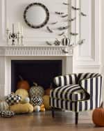 Image 5 of 6: MacKenzie-Childs Sterling Check Mini Halloween Pumpkin 