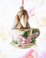 Image 2 of 2: Jay Strongwater Bunny Teacup Christmas Ornament 