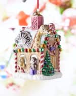 Image 2 of 2: Jay Strongwater Baby's First Christmas Gingerbread House Ornament 