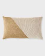 Image 1 of 2: Callisto Home Larrisa Pleated and Beaded Velvet Decorative Pillow, 14" x 24"