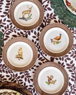 Image 4 of 8: Juliska Forest Walk Assorted Animal Cocktail Plates, Set of 4 