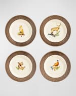 Image 1 of 8: Juliska Forest Walk Assorted Animal Cocktail Plates, Set of 4 
