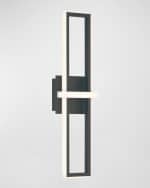 Image 2 of 3: Eurofase Bordo LED Sconce in Black, 24"
