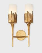 Image 3 of 5: Lucas + McKearn Sawgrass 2-Light Sconce in Gold Leaf