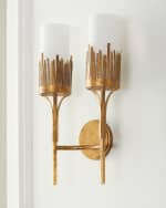 Image 4 of 5: Lucas + McKearn Sawgrass 2-Light Sconce in Gold Leaf