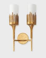 Image 1 of 5: Lucas + McKearn Sawgrass 2-Light Sconce in Gold Leaf