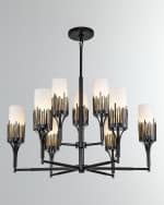 Image 1 of 2: Lucas + McKearn Sawgrass 9-Light Chandelier in Black