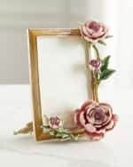 Image 1 of 3: Jay Strongwater Peony Photo Frame, 5" x 7"