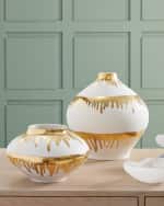 Image 5 of 5: Global Views Large Nuove Vase - Gold Drips 