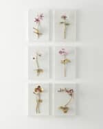Image 4 of 5: Tommy Mitchell "Gilded and Painted Orchid Study 1" Wall Decor