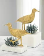 Image 2 of 2: John-Richard Collection Brass Seagull and Cyanite Sculpture I