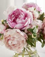 Image 3 of 3: Winward Home Peony Arrangement in Hurricane Vase 